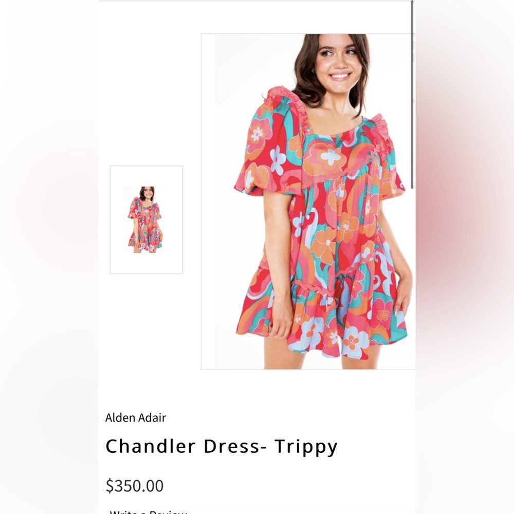 Alden Adair Trippy Dress Small NWT